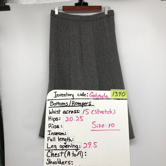 Tanjay Heathered Grey Embroidered Flared Midi Skirt size 10 - Picture 13 of 14